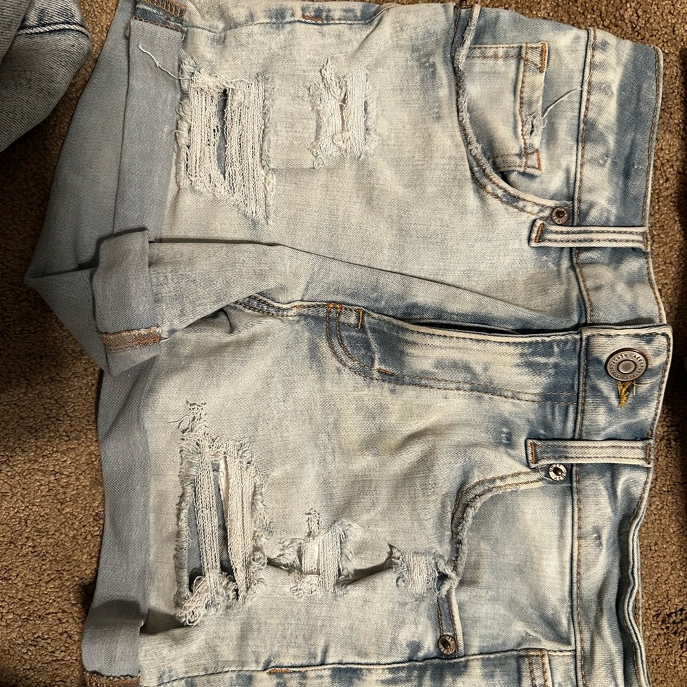 Aeropostale Light Blue Distressed Jean Shorts